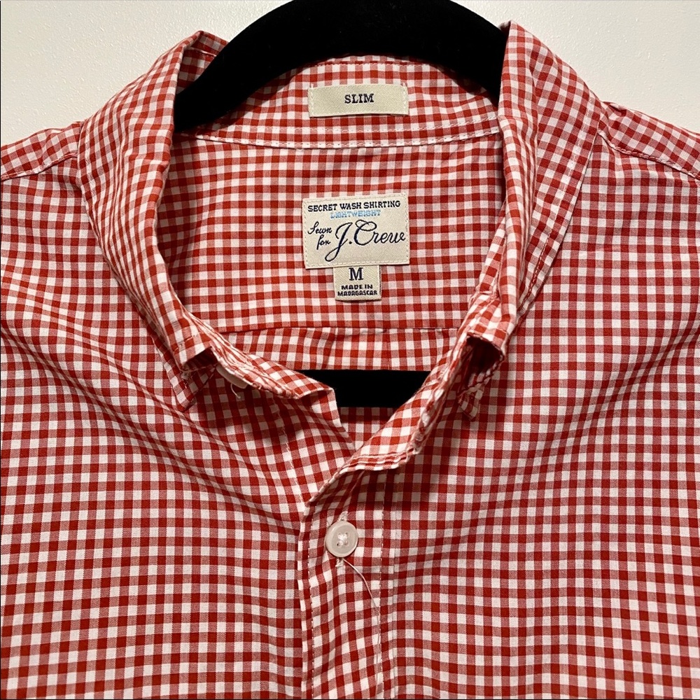 NEW J.Crew slim stretch gingham shirt (M) - Picture 2 of 5